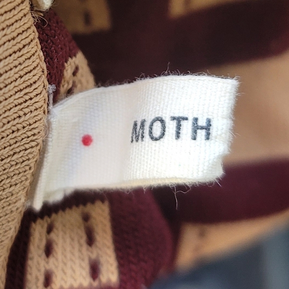 Anthropologie Moth Brown Knit Windowpane Skater Skirt XS - Picture 3 of 13